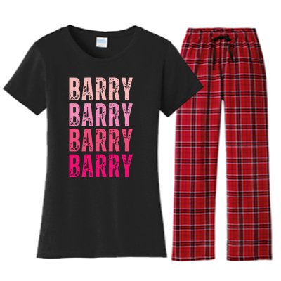 Personalized Name Barry I Love Barry Women's Flannel Pajama Set