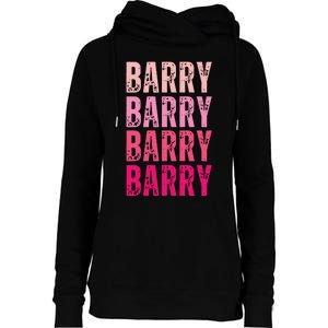 Personalized Name Barry I Love Barry Womens Funnel Neck Pullover Hood