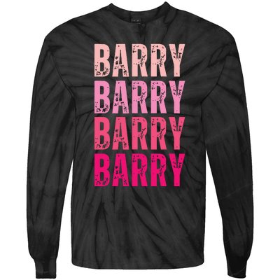 Personalized Name Barry I Love Barry Tie-Dye Long Sleeve Shirt