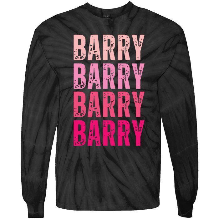 Personalized Name Barry I Love Barry Tie-Dye Long Sleeve Shirt