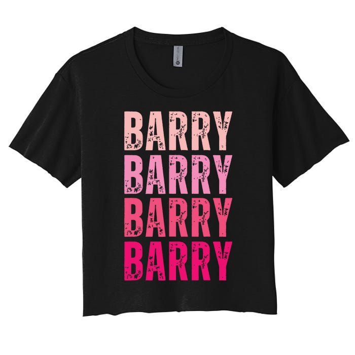 Personalized Name Barry I Love Barry Women's Crop Top Tee