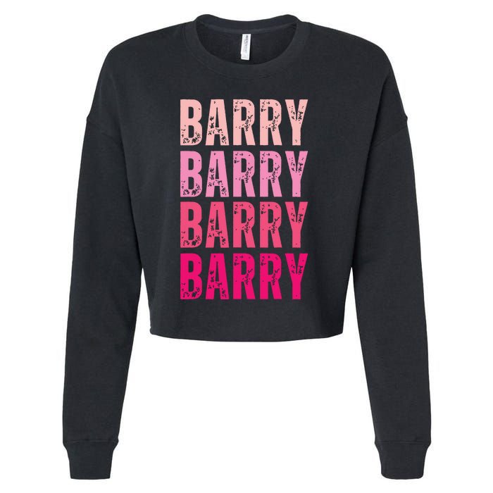 Personalized Name Barry I Love Barry Cropped Pullover Crew