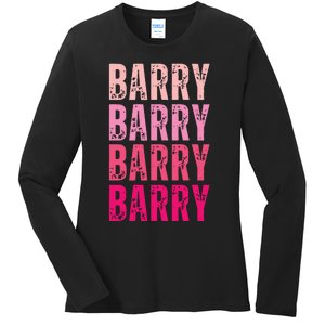 Personalized Name Barry I Love Barry Ladies Long Sleeve Shirt