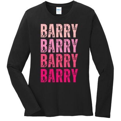 Personalized Name Barry I Love Barry Ladies Long Sleeve Shirt