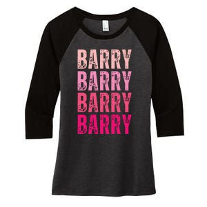 Personalized Name Barry I Love Barry Women's Tri-Blend 3/4-Sleeve Raglan Shirt