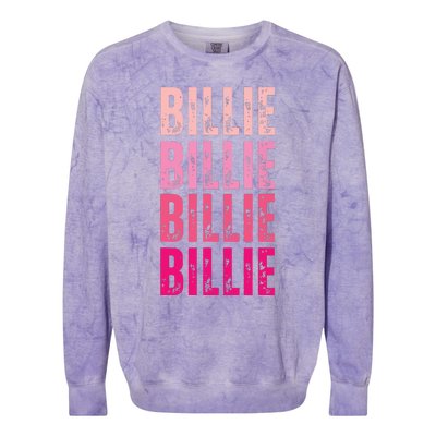 Personalized Name Billie I Love Billie Colorblast Crewneck Sweatshirt