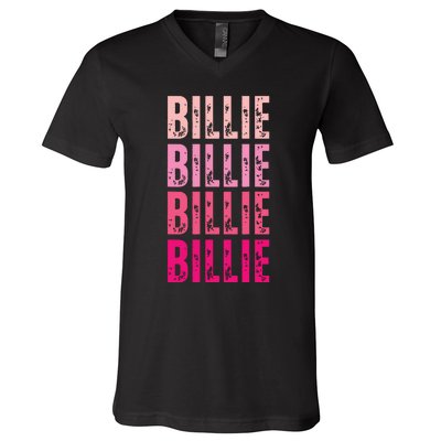 Personalized Name Billie I Love Billie V-Neck T-Shirt