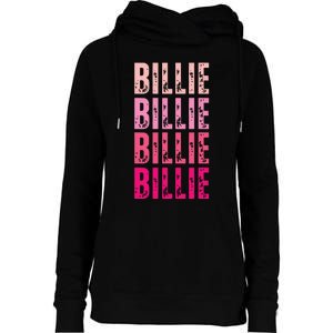 Personalized Name Billie I Love Billie Womens Funnel Neck Pullover Hood