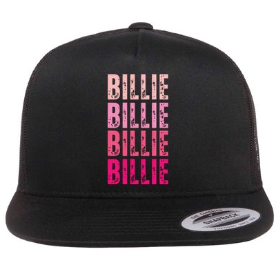 Personalized Name Billie I Love Billie Flat Bill Trucker Hat