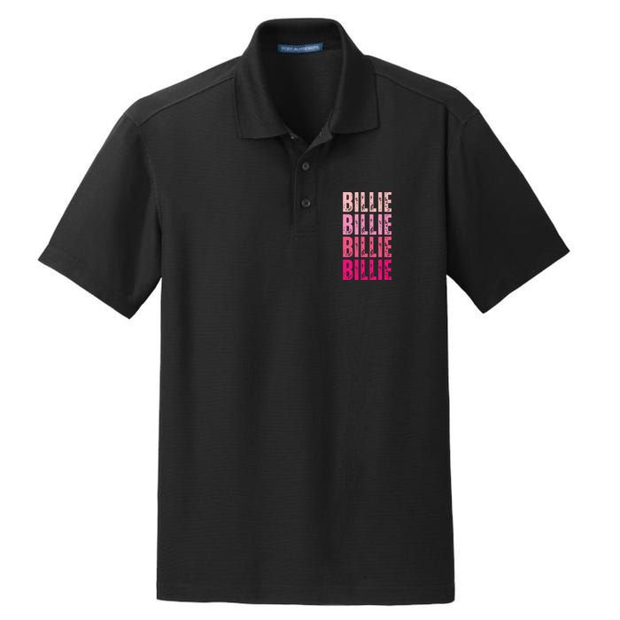 Personalized Name Billie I Love Billie Dry Zone Grid Polo