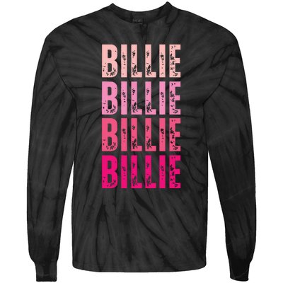 Personalized Name Billie I Love Billie Tie-Dye Long Sleeve Shirt