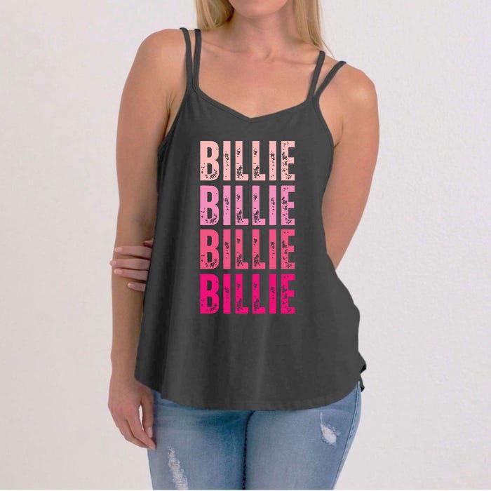 Personalized Name Billie I Love Billie Women's Strappy Tank