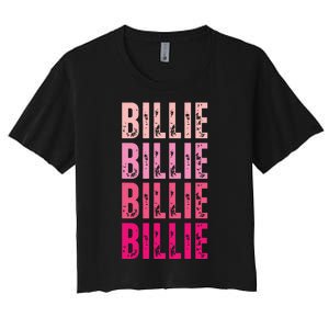 Personalized Name Billie I Love Billie Women's Crop Top Tee