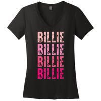 Personalized Name Billie I Love Billie Women's V-Neck T-Shirt