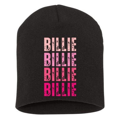 Personalized Name Billie I Love Billie Short Acrylic Beanie