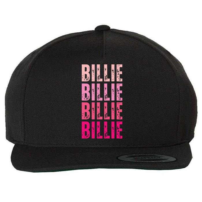 Personalized Name Billie I Love Billie Wool Snapback Cap