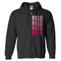 Personalized Name Billie I Love Billie Full Zip Hoodie