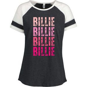 Personalized Name Billie I Love Billie Enza Ladies Jersey Colorblock Tee