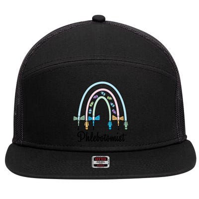 Phlebotomist Nurse Butterflies Needle Rainbow Phlebotomy Nurse Lab Week 7 Panel Mesh Trucker Snapback Hat