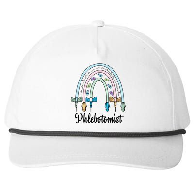 Phlebotomist Nurse Butterflies Needle Rainbow Phlebotomy Nurse Lab Week Snapback Five-Panel Rope Hat