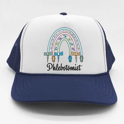 Phlebotomist Nurse Butterflies Needle Rainbow Phlebotomy Nurse Lab Week Trucker Hat