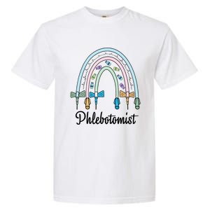 Phlebotomist Nurse Butterflies Needle Rainbow Phlebotomy Nurse Lab Week Garment-Dyed Heavyweight T-Shirt