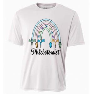 Phlebotomist Nurse Butterflies Needle Rainbow Phlebotomy Nurse Lab Week Cooling Performance Crew T-Shirt