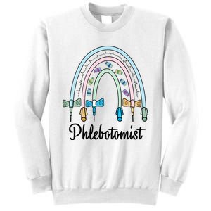 Phlebotomist Nurse Butterflies Needle Rainbow Phlebotomy Nurse Lab Week Sweatshirt