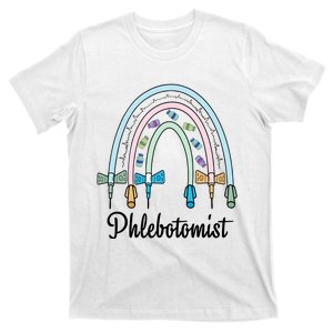 Phlebotomist Nurse Butterflies Needle Rainbow Phlebotomy Nurse Lab Week T-Shirt