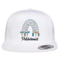 Phlebotomist Nurse Butterflies Needle Rainbow Phlebotomy Nurse Lab Week Flat Bill Trucker Hat