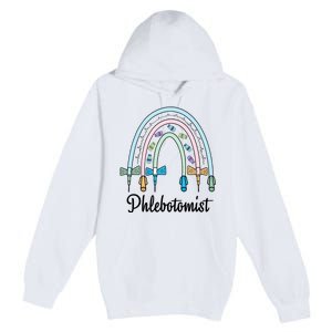 Phlebotomist Nurse Butterflies Needle Rainbow Phlebotomy Nurse Lab Week Premium Pullover Hoodie