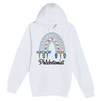 Phlebotomist Nurse Butterflies Needle Rainbow Phlebotomy Nurse Lab Week Premium Pullover Hoodie