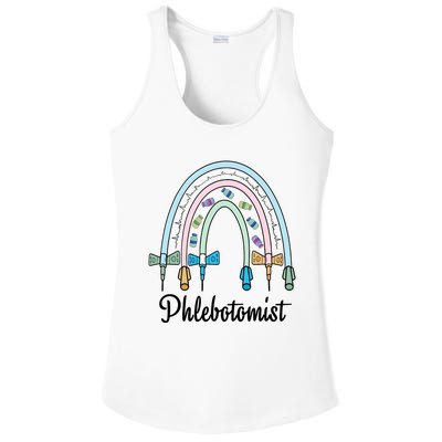 Phlebotomist Nurse Butterflies Needle Rainbow Phlebotomy Nurse Lab Week Ladies PosiCharge Competitor Racerback Tank