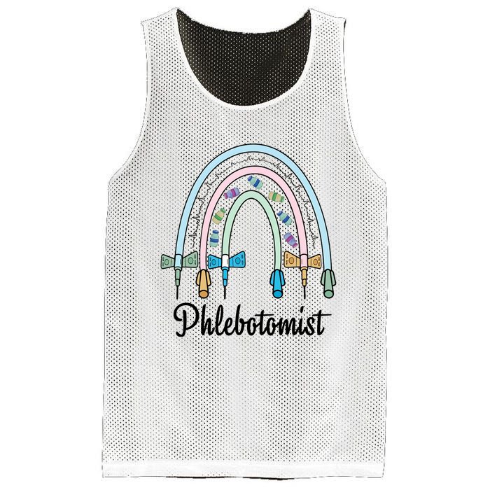 Phlebotomist Nurse Butterflies Needle Rainbow Phlebotomy Nurse Lab Week Mesh Reversible Basketball Jersey Tank