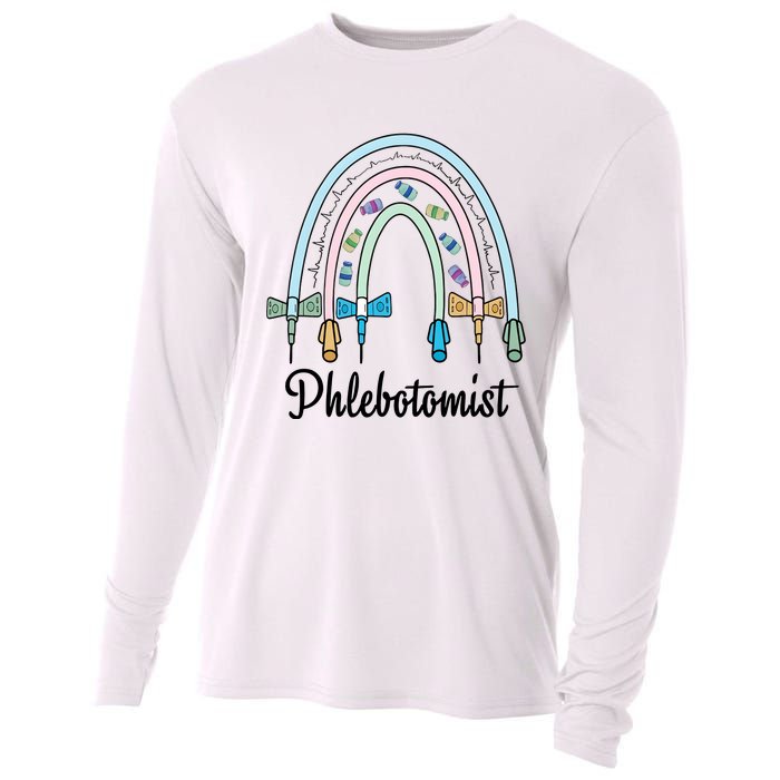 Phlebotomist Nurse Butterflies Needle Rainbow Phlebotomy Nurse Lab Week Cooling Performance Long Sleeve Crew