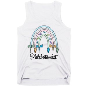 Phlebotomist Nurse Butterflies Needle Rainbow Phlebotomy Nurse Lab Week Tank Top