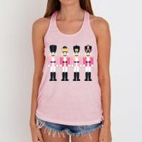 Pink Nutcracker Ballet Vintage Christmas Nutcracker Women's Knotted Racerback Tank