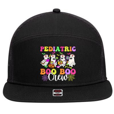 Pediatric Nurse Booboo Crew Ghost Nurse Halloween Costume 7 Panel Mesh Trucker Snapback Hat