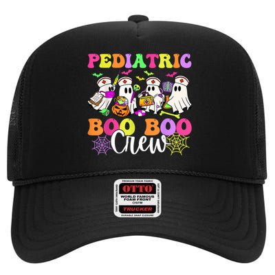 Pediatric Nurse Booboo Crew Ghost Nurse Halloween Costume High Crown Mesh Back Trucker Hat