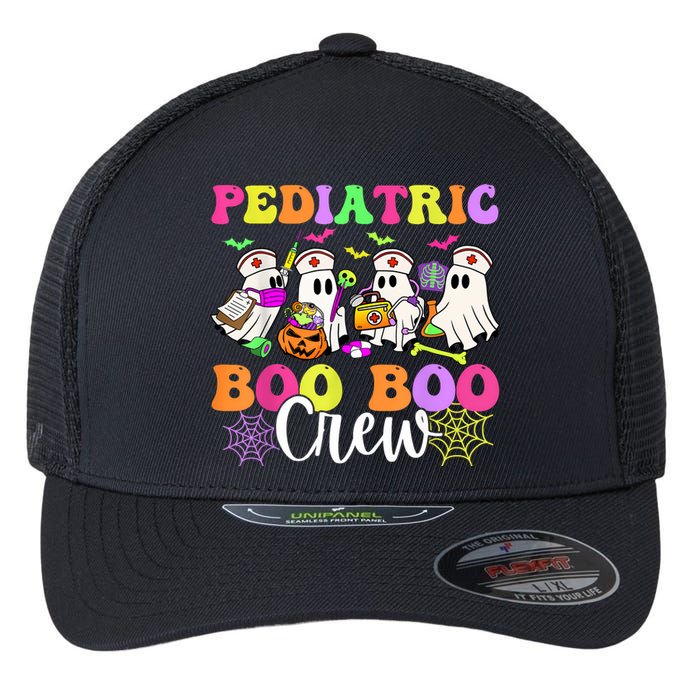 Pediatric Nurse Booboo Crew Ghost Nurse Halloween Costume Flexfit Unipanel Trucker Cap