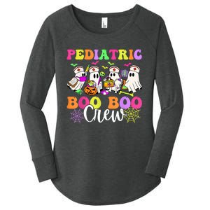 Pediatric Nurse Booboo Crew Ghost Nurse Halloween Costume Women's Perfect Tri Tunic Long Sleeve Shirt