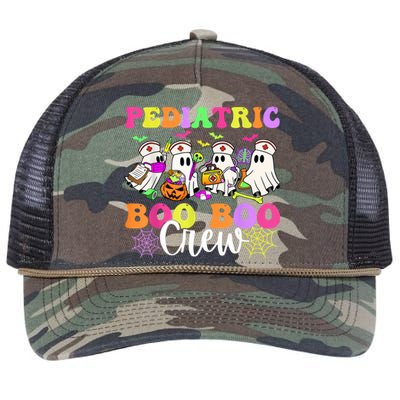 Pediatric Nurse Booboo Crew Ghost Nurse Halloween Costume Retro Rope Trucker Hat Cap