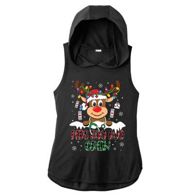 Peds Nurse Boo Crew Reindeer Nurse Buffalo Plaid Christmas Ladies PosiCharge Tri-Blend Wicking Draft Hoodie Tank