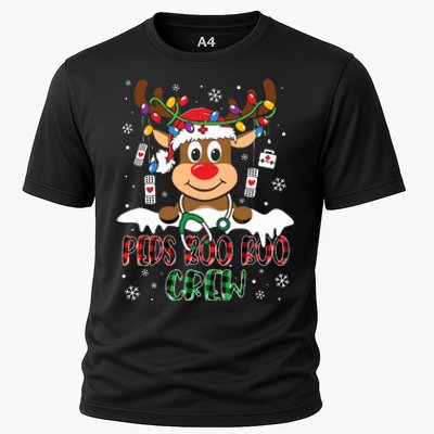 Peds Nurse Boo Crew Reindeer Nurse Buffalo Plaid Christmas Cooling Performance Crew T-Shirt