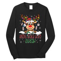 Peds Nurse Boo Crew Reindeer Nurse Buffalo Plaid Christmas Long Sleeve Shirt