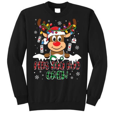 Peds Nurse Boo Crew Reindeer Nurse Buffalo Plaid Christmas Sweatshirt