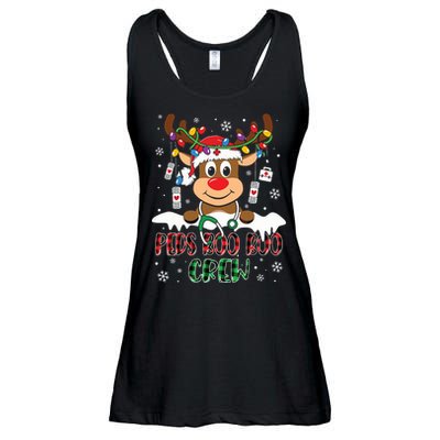 Peds Nurse Boo Crew Reindeer Nurse Buffalo Plaid Christmas Ladies Essential Flowy Tank