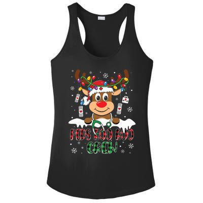 Peds Nurse Boo Crew Reindeer Nurse Buffalo Plaid Christmas Ladies PosiCharge Competitor Racerback Tank