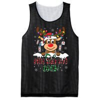 Peds Nurse Boo Crew Reindeer Nurse Buffalo Plaid Christmas Mesh Reversible Basketball Jersey Tank