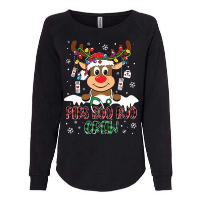 Peds Nurse Boo Crew Reindeer Nurse Buffalo Plaid Christmas Womens California Wash Sweatshirt